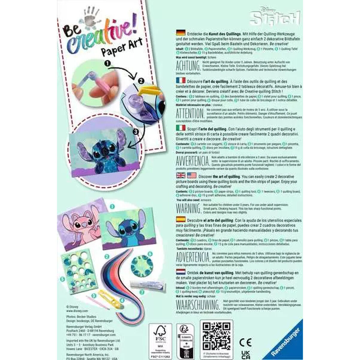 Vaardigheidsspel met Papier Ravensburger Be creative ! Paper Art Stitch